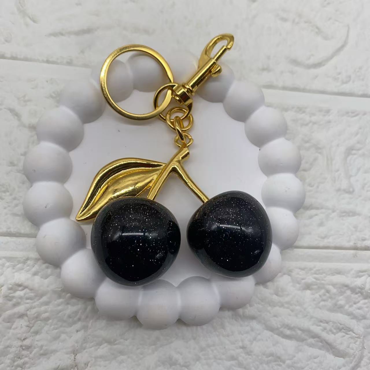 Cherry car keychain high-end women's bag pendant backpack pendant Christmas Halloween